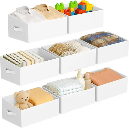 Miniatura 10 de DIMJ Contenedores de almacenamiento trapezoidales para ropa, 4 paquetes organizadores de armario y cestas de almacenamiento, cestas plegables