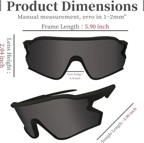 Miniatura 3 de POLARS DESIGN Deportes al aire libre Polarizado envoltura alrededor de Ciclismo Gafas de sol para hombres y mujeres TR90 Marco UV Protección