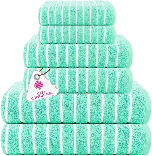 Miniatura 64 de CASA COPENHAGEN Solitaire Juego de 6 toallas - Negro, 600 GSM 2 toallas de baño 2 toallas de mano 2 toallitas, diseñadas en Dinamarca, hechas