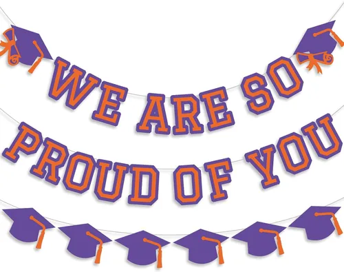Miniatura 12 de Letrero con texto en inglés «We Are So Proud Of You», decoración para fiesta de graduación, guirnalda de tapa de felicitaciones, letrero de pared