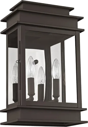 Miniatura 6 de Livex Lighting 2016-07 Princeton - Linterna de pared para exteriores, bronce, 15.25 x 9.5 x 15.25 pulgadas