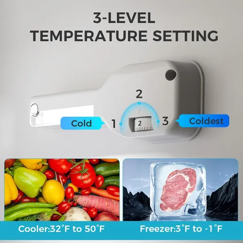 Miniatura 3 de COWSAR Refrigerador de 3.2 pies cúbicos con congelador, refrigerador compacto con 2 puertas