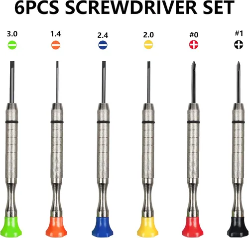 Miniatura 3 de Juego de 6 destornilladores pequeños, 3 piezas de cabeza plana y 3 piezas Phillips Micro Head Mini Destornilladores Mini Juego de Precisión CRV