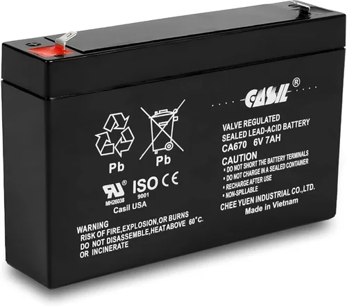 Casil 3FM7 6V7Ah 20HR Batería de 6V 7Ah para juguetes motorizados - Batería recargable 3FM7 de 6V 7Ah duradera para juguetes motorizados para niños