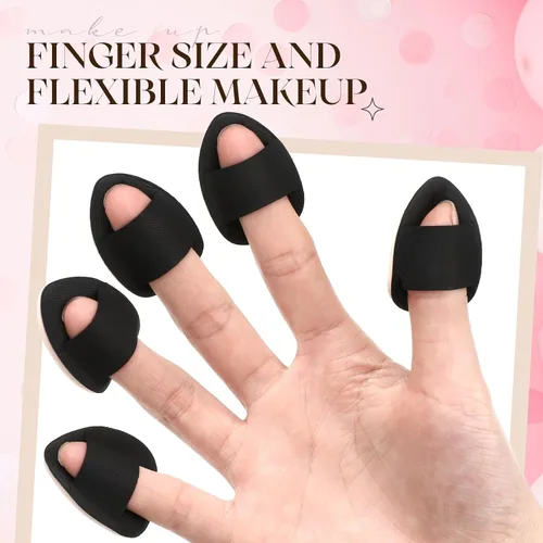 Miniatura 5 de Gerrii 72 piezas de mini soplo de polvo, esponja de maquillaje de dedos, esponja suave para maquillaje, maquillaje para base, polvo facial, ajuste