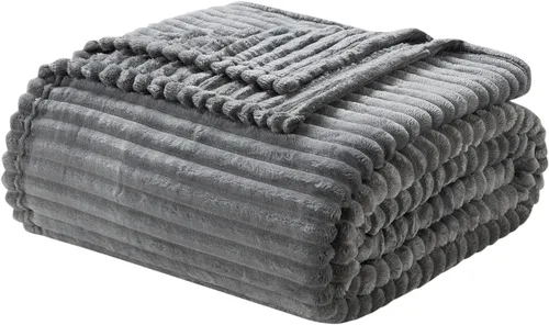 Miniatura 23 de Nestl Manta azul tamaño Queen para cama - Mantas acogedoras y cálidas para mujeres, mantas de felpa grande de vellón para niñas, azul piedra, 90 x