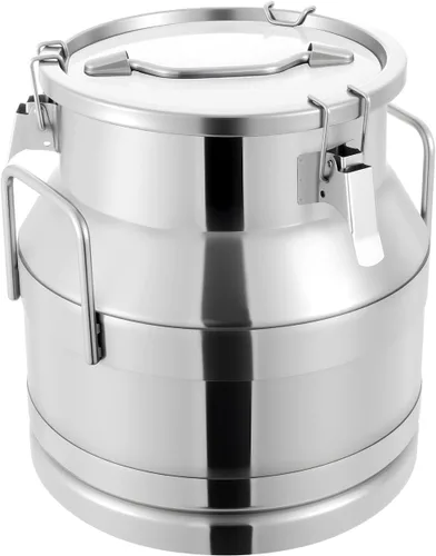 Miniatura 15 de Lata de leche de acero inoxidable de 13.3 galones, cubo de leche resistente con mango ergonómico y tapa hermética, recipiente sólido de líquido SS