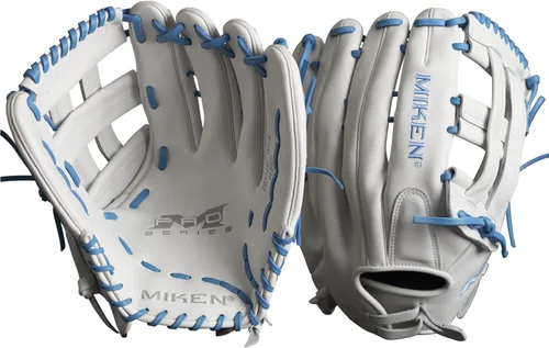 Miniatura 6 de Miken Pro Series - Guantes de sóftbol de lanzamiento lento, 13 pulgadas, blanco/rojo blanco/blanco