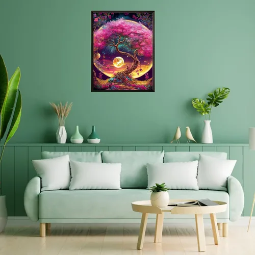 Miniatura 9 de Aestalrcus Kit de pintura por números de árbol de la vida para adultos, pintura de árbol por números para adultos principiantes, kits de pintura por