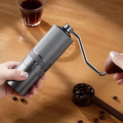 Miniatura 7 de Molinillo de café manual M1 – Fresa cónica de acero inoxidable de 7 estrellas, ajuste externo de 60 clics, capacidad de 1.06 oz: molinillo