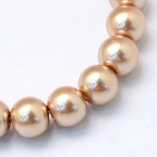 Miniatura 2 de KISSITTY 105 unids/hebra Burly Wood Satin Luster Glass Round Pearl Spacer Bead Loose Beads 0.315 in para bricolaje joyería artesanía 31.4