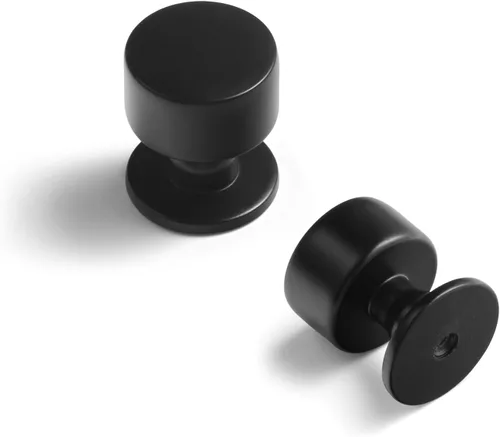 Miniatura 7 de Juego de 6 pomos de gabinete de tambor de latón antiguo para cajones, manijas de zinc sólido de alta resistencia, 1 pulgada de diámetro para granja