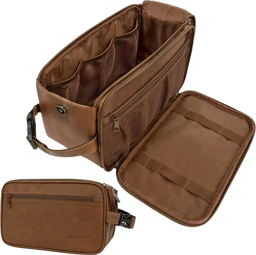 Miniatura 14 de PAVILIA - Neceser para hombre, kit de afeitado para viaje, neceser de viaje para hombres, organizador de artículos de aseo para el cuidado personal