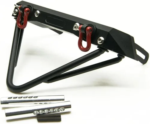 Miniatura 3 de Barra de parachoques delantero de acero negro con grilletes de cabrestante para 1:10 RC Crawler Car AXIAL SCX10