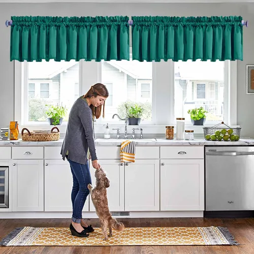 Miniatura 34 de Cortinas de cocina negras Ladity - 2 paneles de cortinas cortas opacas, 36 pulgadas, privacidad, niveles de café, cortinas de granja para ventana