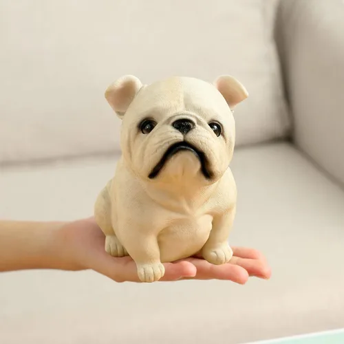 Miniatura 13 de Figura de bulldog francés durmiendo, estatua creativa de bulldog de resina, linda escultura de bulldog para decoración del hogar y la oficina