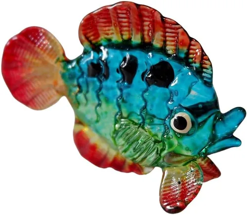 Miniatura 2 de 1shopforyou Figura de cristal soplado, figura de pez marino tropical, arte en miniatura, colección de vida marina, decoración de acuario, animal
