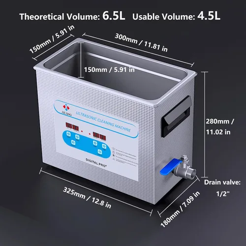 Miniatura 3 de 6.5L máquina de limpieza ultrasónica 40kHz limpiador de joyas calentado máquina ultrasónica para carburador gafas autopartes etc