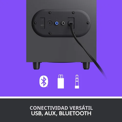 Miniatura 5 de Logitech Altavoces Bluetooth Z407 para computadora con subwoofer y control inalámbrico, sonido inmersivo, audio premium con múltiples entradas