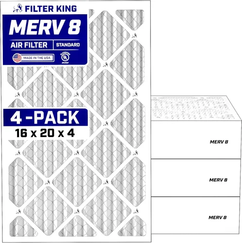 Miniatura 9 de Filter King Filtro de aire 6x6x1 Paquete de 4 Filtros plisados MERV 8 HVAC para horno A/C Fabricado en Estados Unidos Tamaño real: 5.5 x 5.5