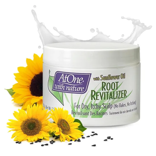 AtOne with Nature Revitalizador de raíces con aceite de semillas de girasol, crema para el cuidado del cabello para condiciones de cuero cabelludo