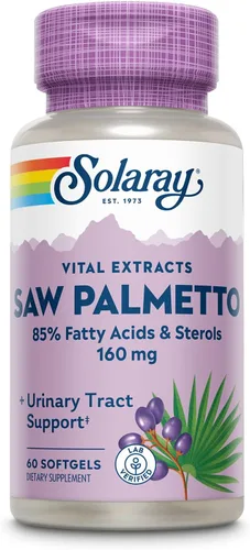 SOLARAY - Extracto de palma enana americana – Salud de próstata y apoyo del tracto urinario – 136 mg de ácidos grasos y esteroles – verificado en