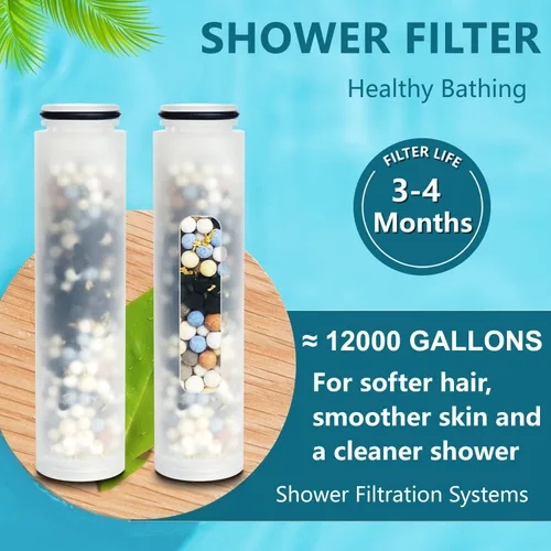 Miniatura 3 de Homlord - Cartucho de repuesto para cabezal de ducha de mano Homlord, paquete de 3 filtros suavizantes de agua multietapa para agua dura (3 unidades)