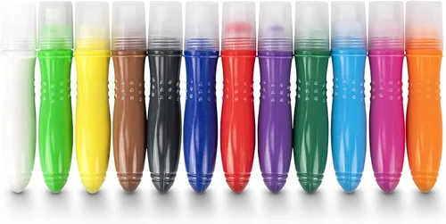 Miniatura 6 de 12 pinceles de pintura exprimibles de colores clásicos para niños, brocha de pintura al temple y colores divertidos surtidos para niños pequeños