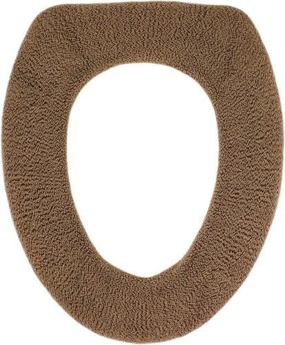 Miniatura 11 de Funda suave para asiento de inodoro, calentador de asiento de inodoro de tela gruesa y afelpada para asientos de inodoro redondos y alargados de 14