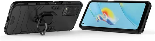 Miniatura 2 de Compatible con Oppo A54 4G, funda Oppo A55 4G, soporte de anillo de metal, parachoques duro a prueba de golpes