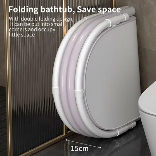 Miniatura 4 de Tina portátil para cabina de ducha, tina grande plegable para baño de adultos, tina de spa familiar japonesa colapsable, ideal para baño caliente