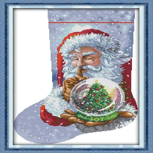Miniatura 11 de Howie's Needlepoint Kits de punto de cruz, kits de bordado de patrón navideño preimpreso de 14 quilates, gama completa de kits de costura