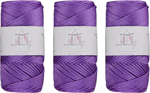 Miniatura 57 de Makromecity, Cordón de macramé de poliéster de 2 mm x 38 m (125 yardas) 2 mm de polipropileno, cordón de macramé para crochet, bolsas de macramé