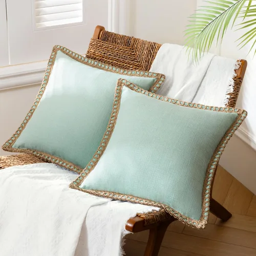 Miniatura 11 de Phantoscope Farmhouse - Fundas de almohada decorativas para exteriores, Poliéster & Mezcla de poliéster, Beige, 18" x 18