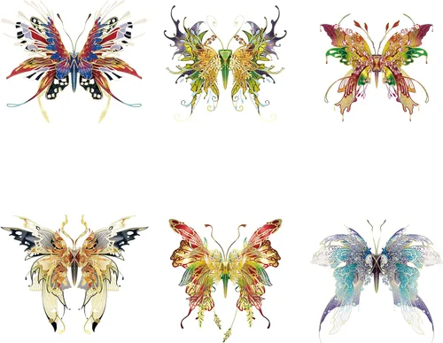 Microworld Rompecabezas de metal 3D, 6 estilos de deseos de mariposa, kit de modelo de metal, bendición familiar, símbolo de la suerte, colección de
