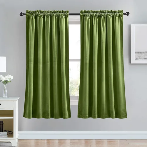 Miniatura 89 de RYB HOME Cortinas de terciopelo verde oliva de 72 pulgadas de largo, cortinas opacas con aislamiento térmico, tratamiento de ventana, decoración
