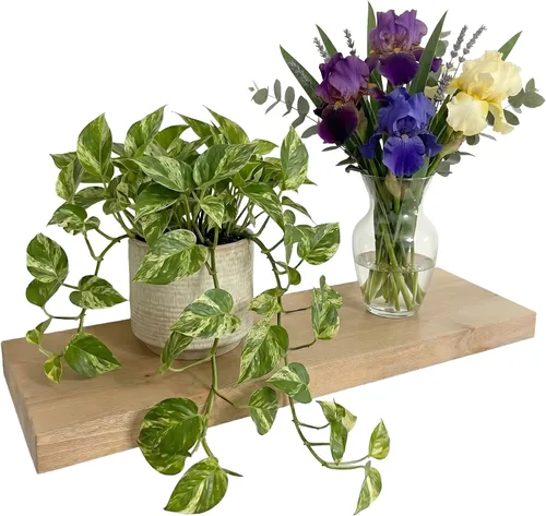 joelsantiques Estantes flotantes de madera de 24 pulgadas para pared, 24 x 10 x 2 pulgadas, madera natural maciza de alta gama, soporte resistente,