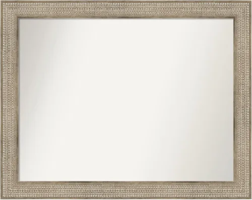 Miniatura 265 de Amanti Art Espejo de baño plateado para sobre fregadero, 26 x 26 pulgadas, espejo cuadrado de níquel pulido, marco de madera tradicional mediano, se