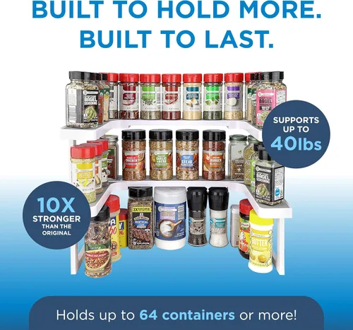 Miniatura 4 de Spicy Shelf 3.0 - Organizador de especias expandible de 2 niveles para armario y despensa, organizador de condimentos de cocina, estantes