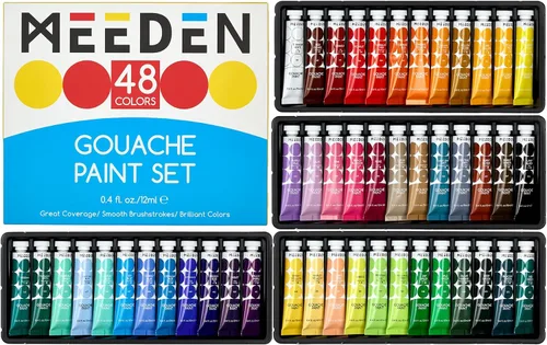 Miniatura 7 de MEEDEN Juego de Pintura Gouache, No Tóxico 24 x 12ml/0.4oz Tubos de Pintura Gouache a Base de Agua para Lienzo y Papel, Suministros de Arte para 24