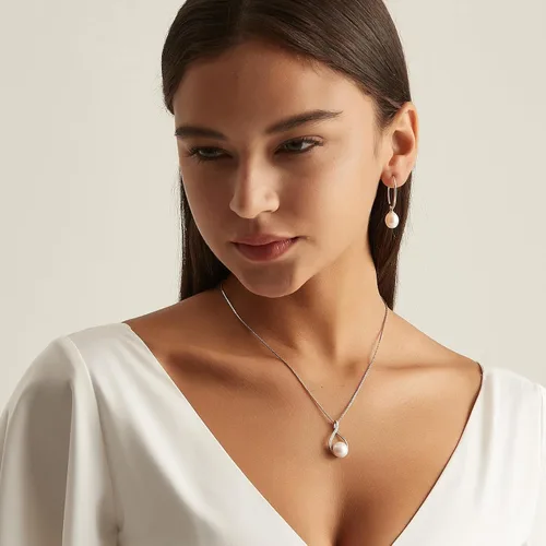 Miniatura 4 de YAMI Aretes colgantes de perlas para mujer, perlas cultivadas de agua dulce/agua salada en plata de ley 925, aretes colgantes hipoalergénicos