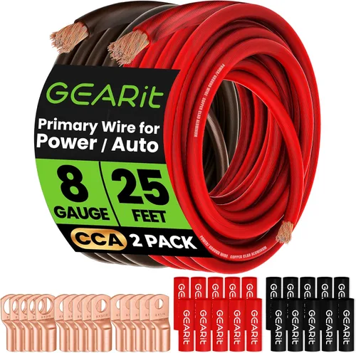 Miniatura 21 de GEARit Cable de alambre calibre 8 (25 pies - rojo translúcido) de cobre recubierto de aluminio CCA - Alambre automotriz principal de Alambre