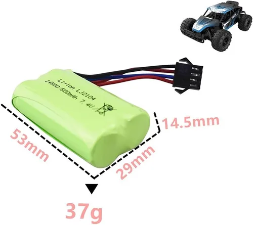Miniatura 4 de 2 unids 7.4 V 500 mAh batería de litio para EC16 control remoto Off Road piezas de batería de litio del coche