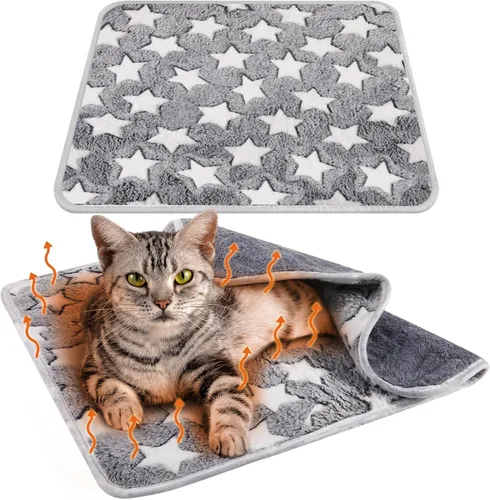 Miniatura 10 de 2 Piezas Almohadillas Grandes Autocalentables para Gatos, Alfombra Autocalentable para Gatos, Cama para Jaula de Perros, Mantas para Mascotas