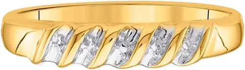 Miniatura 3 de Juego de 3 anillos de compromiso de matrimonio a juego de 3 anillos de compromiso para hombres y mujeres de dos tonos amarillo y blanco de 10