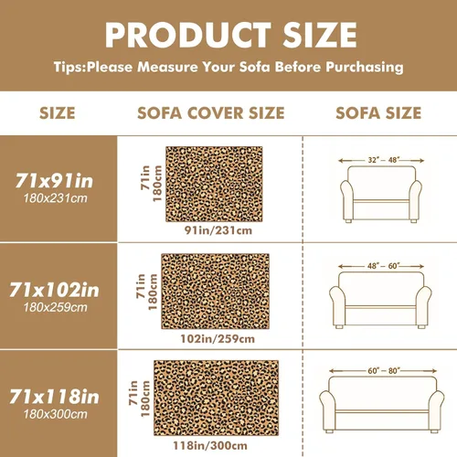 Miniatura 7 de Funda de sofá con estampado de leopardo y guepardo, fundas de sofá estampadas, fundas para sillón, funda resistente a las manchas, protector