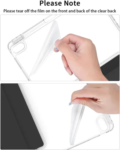 Miniatura 8 de Compatible con iPad (A16) de 11ª generación de 11 pulgadas 2025, funda para iPad de 10.9 pulgadas 2022, parte trasera transparente y cubierta