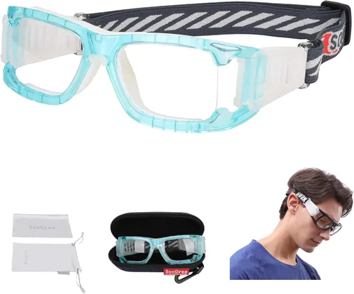 Miniatura 25 de SooGree Sports Glasses - Racquetball Goggles Basketball Football Eye Protective Almohadilla de nariz blanca con marco gris G8042