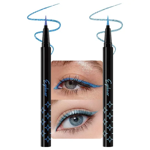 Miniatura 11 de evpct Delineador de ojos líquido cromático dúo, con purpurina de bronceador rosa, destello metálico brillante, sombra de ojos en lápiz, cambio