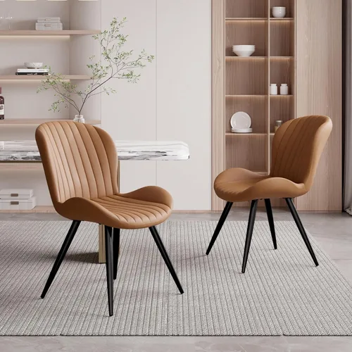Miniatura 29 de Nalupatio Juego de 2 sillas de comedor, modernas sillas de comedor con respaldo cómodo, sillas de cocina tapizadas gruesas, 19 pulgadas de altura